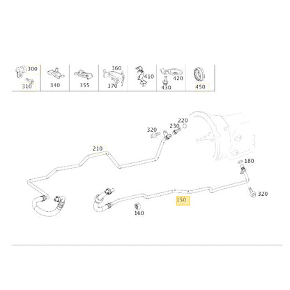 Mangueira Cano Óleo Mercedes C180 1.6 2016 2017 Caixa Câmbio