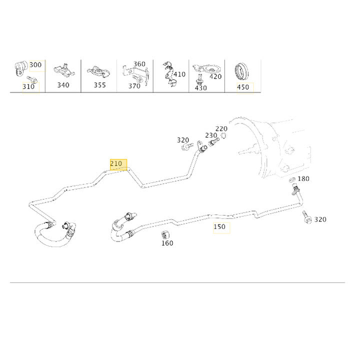 Mangueira Cano Óleo Mercedes C180 1.6 2016 2017 Caixa Câmbio
