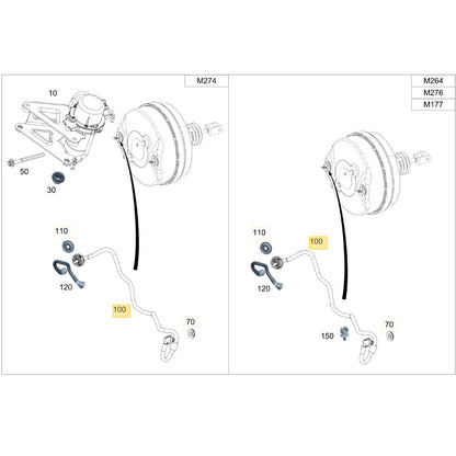 Mangueira Vácuo Ar Mercedes C180 1.6 2015 2016 2017 2018