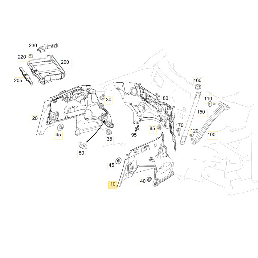 Acabamento Cofre Motor Mercedes C180 2016 2017 2018 Esquerda