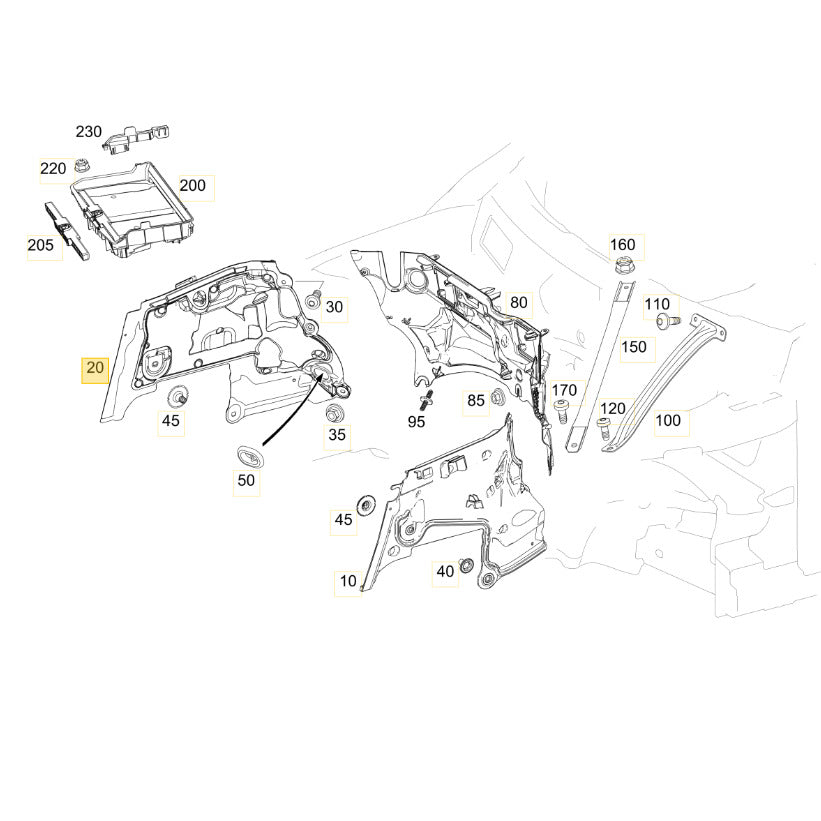Acabamento Cofre Motor Mercedes C180 2016 2017 2018 Direita
