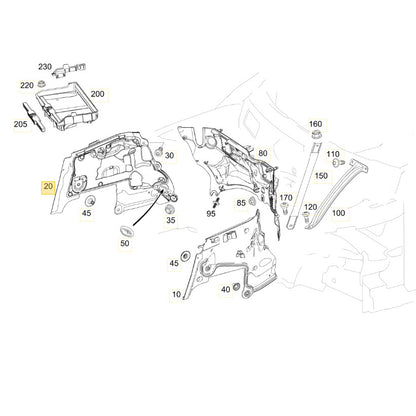 Acabamento Cofre Motor Mercedes C180 2016 2017 2018 Direita