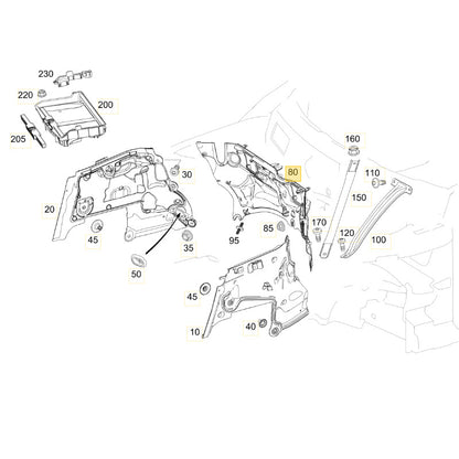 Acabamento Cofre Motor Mercedes C180 2016 2017 2018 Parede