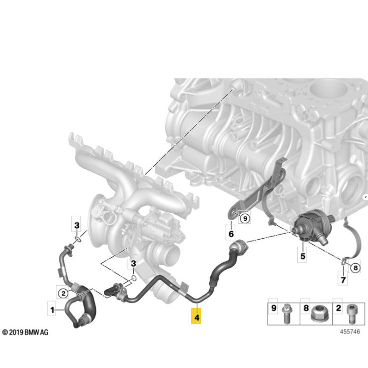 Mangueira Água Refrigeração Turbina BMW 530e 2019 2020 B48