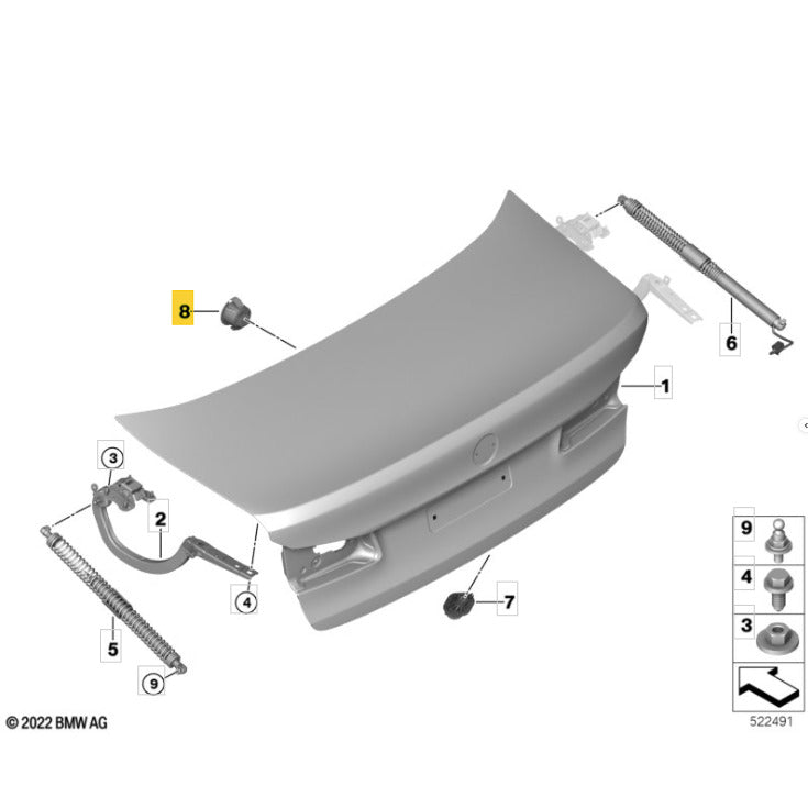 Sensor BMW 530e 2020 B48 Tampa Traseira Alarme Bipe Híbrido