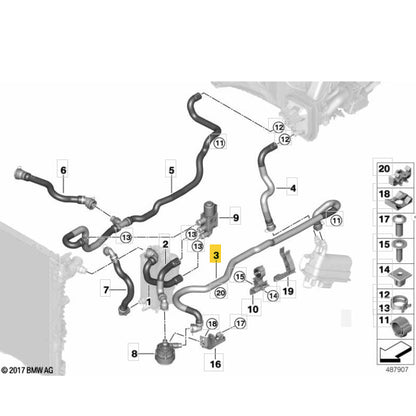 Mangueira Refrigeração BMW 530e 2019 2020 2021 B48 Híbrido