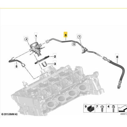 Cano Combustível Bomba Alta Pressão BMW 530e 2019 2020 B48