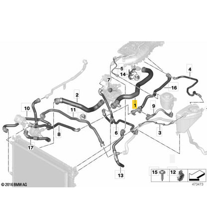 Mangueira Água Radiador BMW 530e 2019 2020 2021 B48 Híbrido