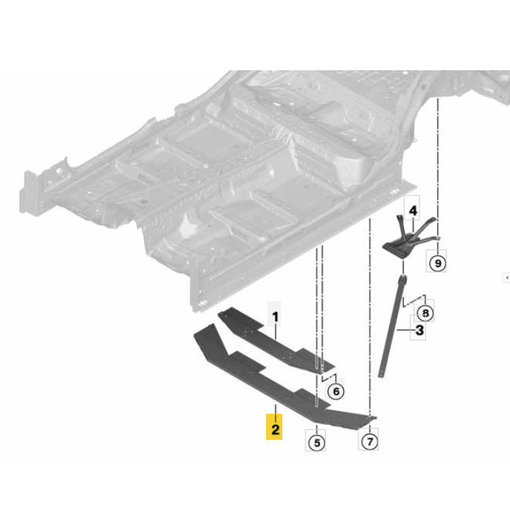 Suporte Junção Túnel BMW 530e 540i G30 2019 2020 Traseiro