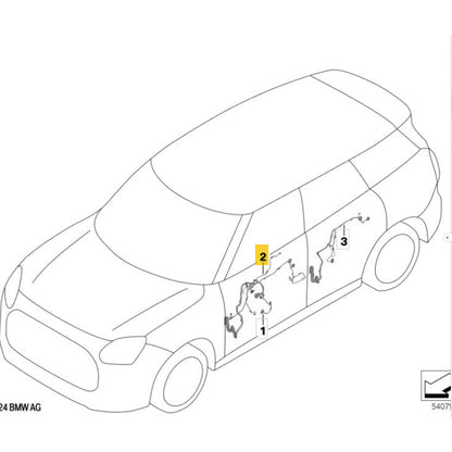 Chicote Porta Mini Countryman JCW 2025 Dianteiro Auxiliar