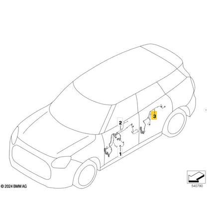 Chicote Porta Mini Countryman JCW U25 2025 2026 Traseiro
