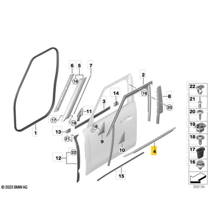 Friso Externo Porta Mini Countryman 2025 Dianteiro Esquerdo
