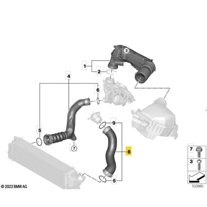 Mangueira Intercooler Mini Cooper JCW 2.0 317cv 2025 2026