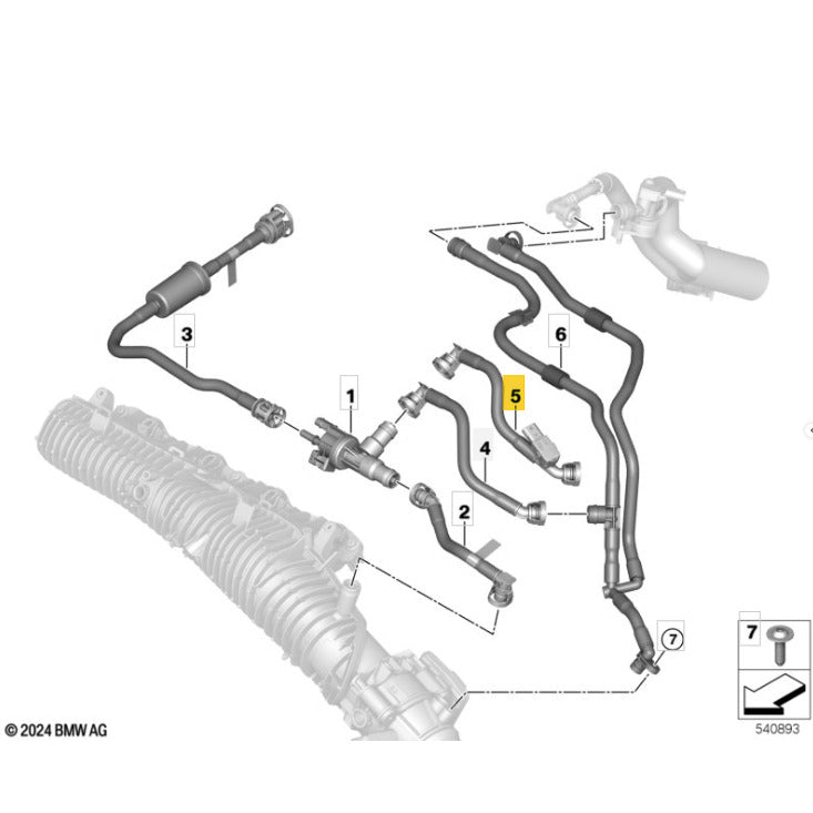 Tubo Rigido Vacuo Sensor Mini Cooper BMW X1 2024 2025 2026