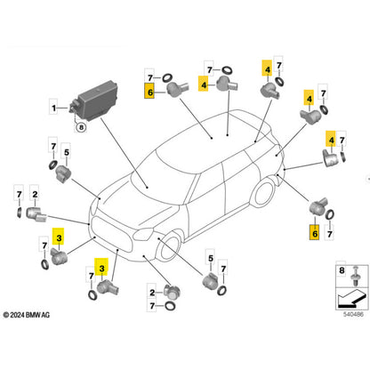 Sensor Estacionamento Mini Countryman JCW BMW X1 2025 2026