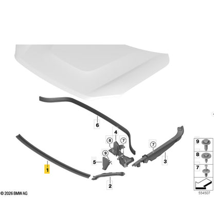 Vedação Borracha Capô Mini Countryman JCW 2024 2025 2026