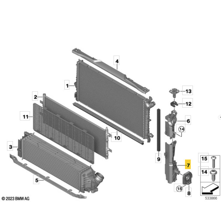 Cobertura Radiador Mini Countryman JCW 2025 2026 Esquerda