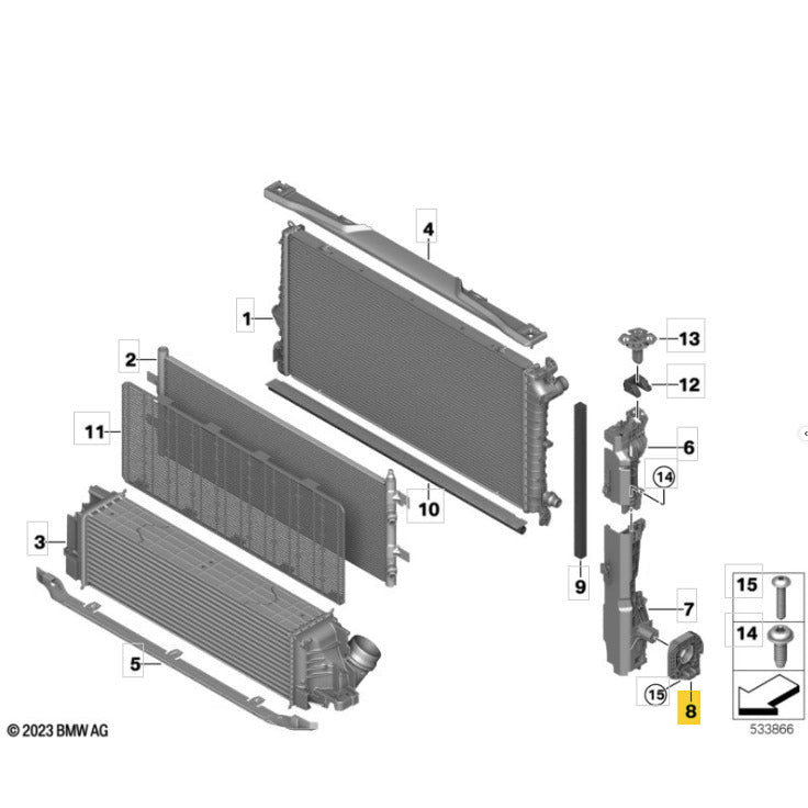 Suporte Radiador Mini Countryman JCW BMW 2024 2025 2026 Par