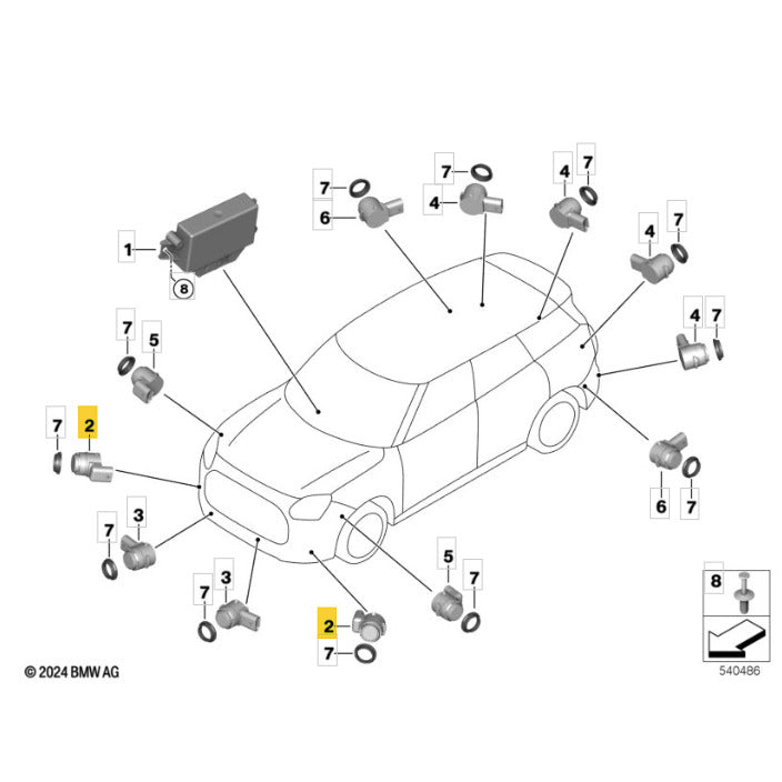 Sensor Estacionamento Mini Countryman JCW 2025 Dianteiro