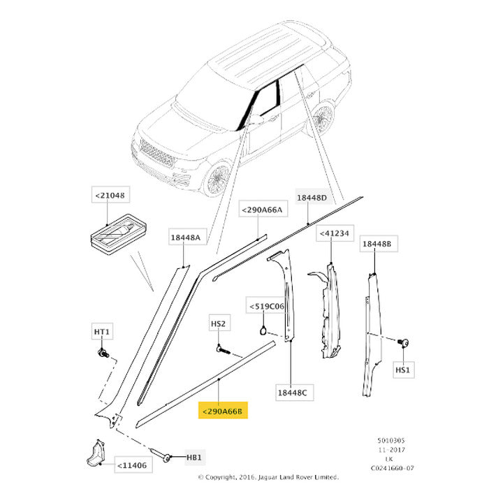 Friso Externo Porta Range Rover Vogue 2014 Dianteiro Esquerdo