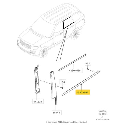 Friso Externo Inferior Porta Range Rover Vogue 2014 Traseiro Direito