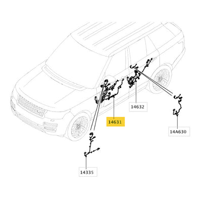 Chicote Porta Range Rover Vogue 2014 2015 Dianteiro Direito