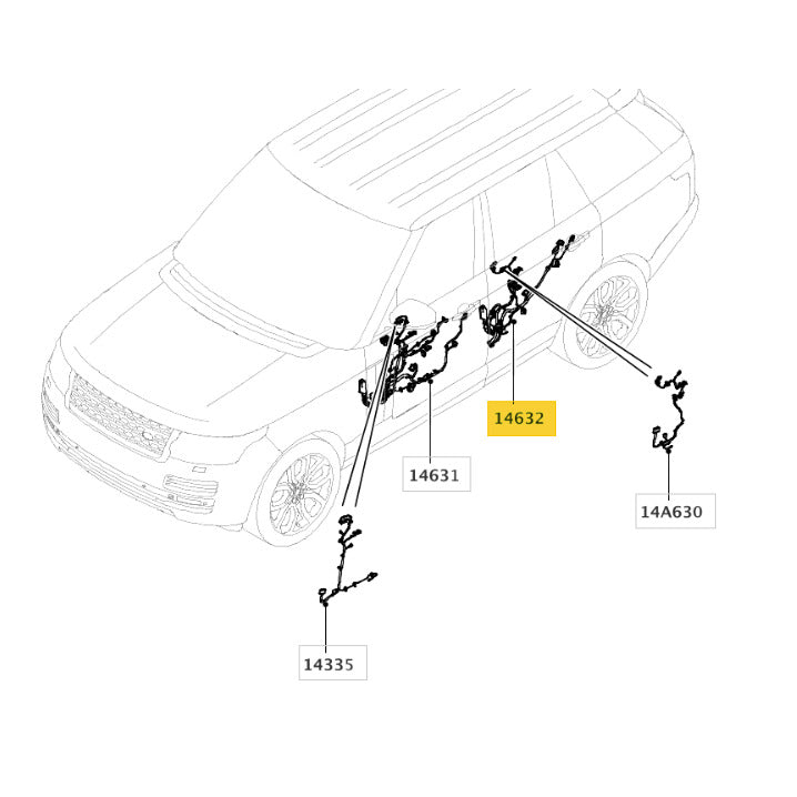 Chicote Porta Range Rover Vogue 2014 2015 Traseiro Esquerdo