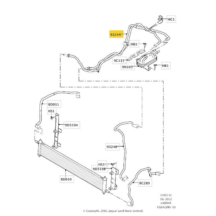 Mangueira Radiador Combustível Range Rover 4.4 V8 Diesel 2014