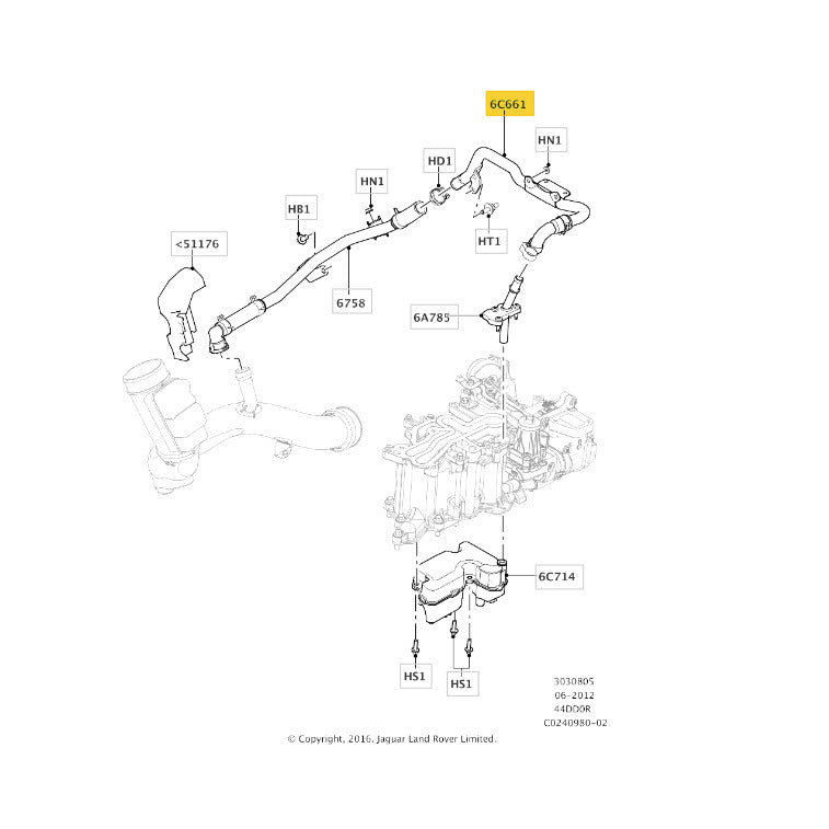 Mangueira Duto Ar Range Rover 4.4 V8 Diesel 2014 EGR