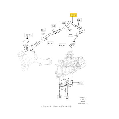 Mangueira Duto Ar Range Rover 4.4 V8 Diesel 2014 EGR