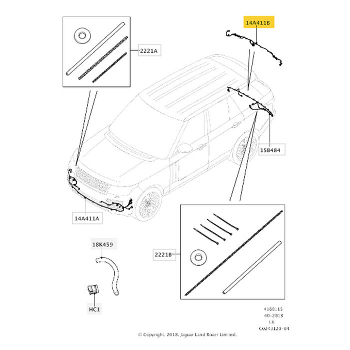 Chicote Sensor Ponto Cego Range Rover Vogue 2014 Traseiro