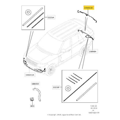 Chicote Sensor Ponto Cego Range Rover Vogue 2014 Traseiro