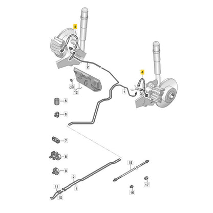 Flexível de Freio VW Tiguan Allspace 2023 2024 2025 Traseiro