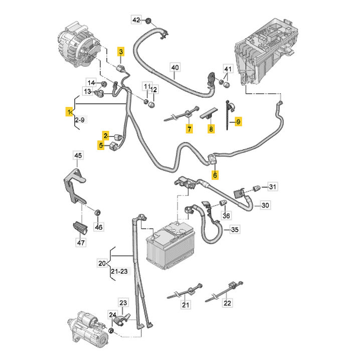 Chicote Alternador VW Tiguan Passat R-Line 2023 2024 2025