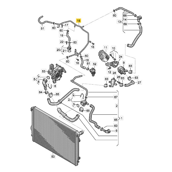 Mangueira Água Radiador VW Tiguan 2023 a 2025 06K121075BA