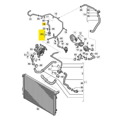 Mangueira Água Radiador VW Tiguan 180cv 2023 a 2025 06K121143