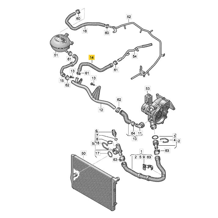 Mangueira Água Radiador VW Tiguan 2023 a 2025 5QN121058D