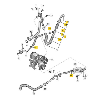 Mangueira Água Turbina VW Tiguan 180cv 2023 2025 5QN122073H