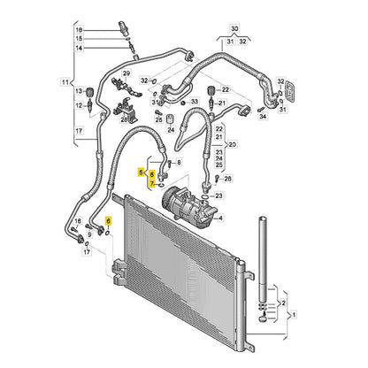 Mangueira Ar Condicionado VW Tiguan 2023 2024 2025 Compressor