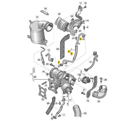 Mangueira Cano Óleo VW Tiguan 2023 a 2025 Turbina 06K145778AH