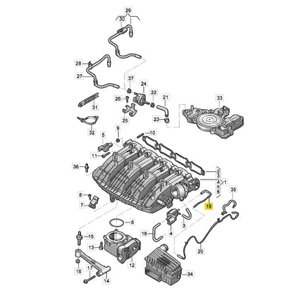 Mangueira Duto Ar VW Tiguan 2023 a 2025 Válvula Coletor