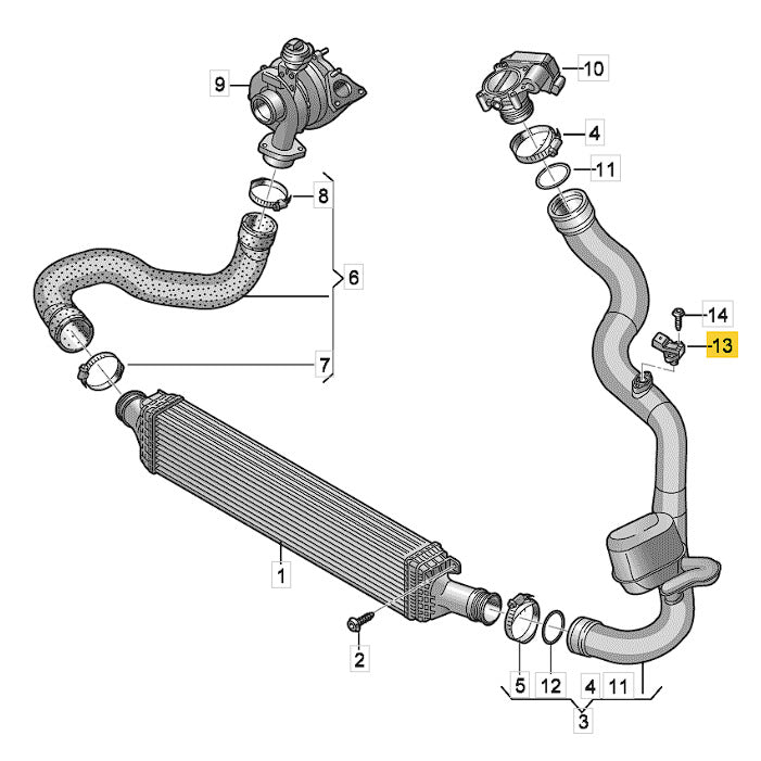 Sensor MAP Pressão Ar Audi A4 A5 1.8 2015 2016 Intercooler