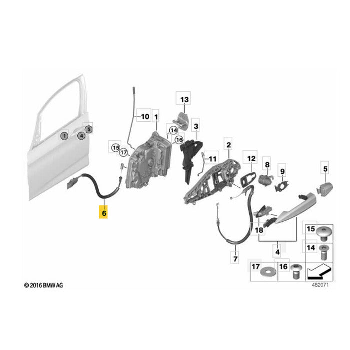 Cabo Maçaneta BMW X2 2017 2018 2019 2020 2021 2022 Dianteiro