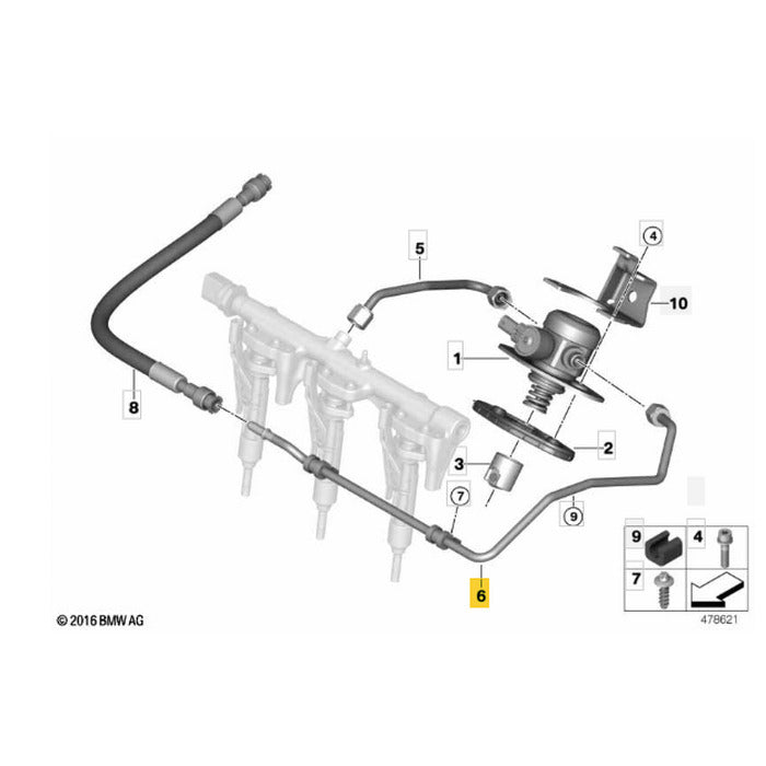 Mangueira Bomba Alta BMW X2 F39 B48 2017 2018 2019 2020 2021