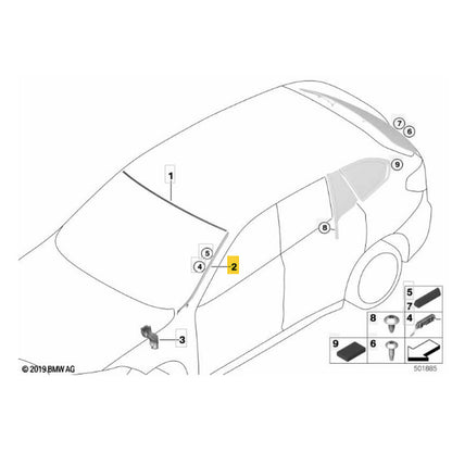 Friso Pestana Parabrisa BMW X2 2017 2018 2019 2020 Direito