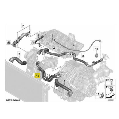 Mangueira Água Radiador BMW X2 F39 B48 2018 2019 2020 Câmbio