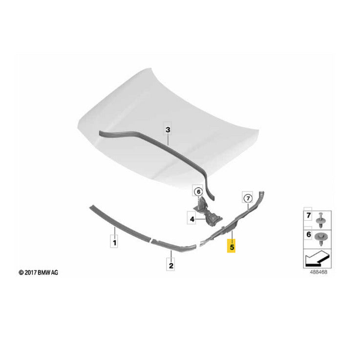 Vedação Capô BMW X2 M Esquerdo 2017 2018 2019 2020 2021 2022