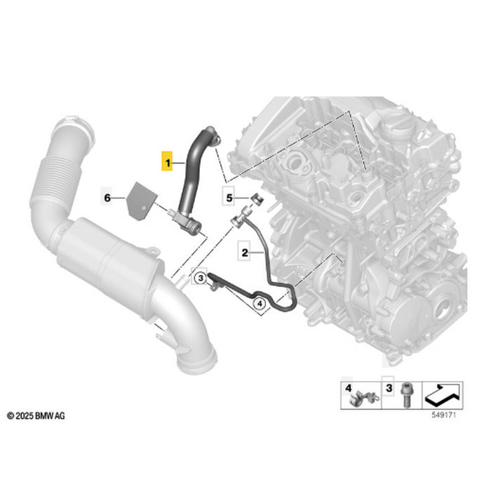 Mangueira Respiro BMW X2 X1 2018 2019 2020 2021 2022 Motor