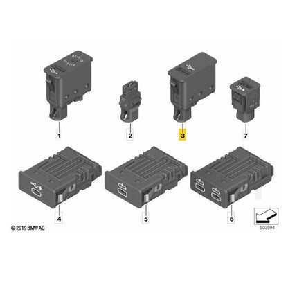 Conector Entrada Tomada USB BMW X2 2017 2018 2019 2020 2021