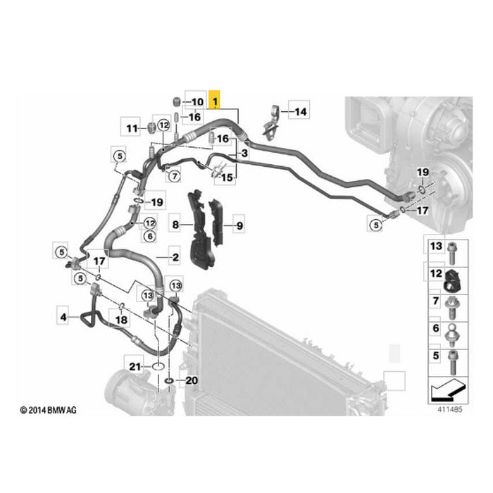 Mangueira Ar Condicionado BMW X2 2017 2018 2019 Evaporadora